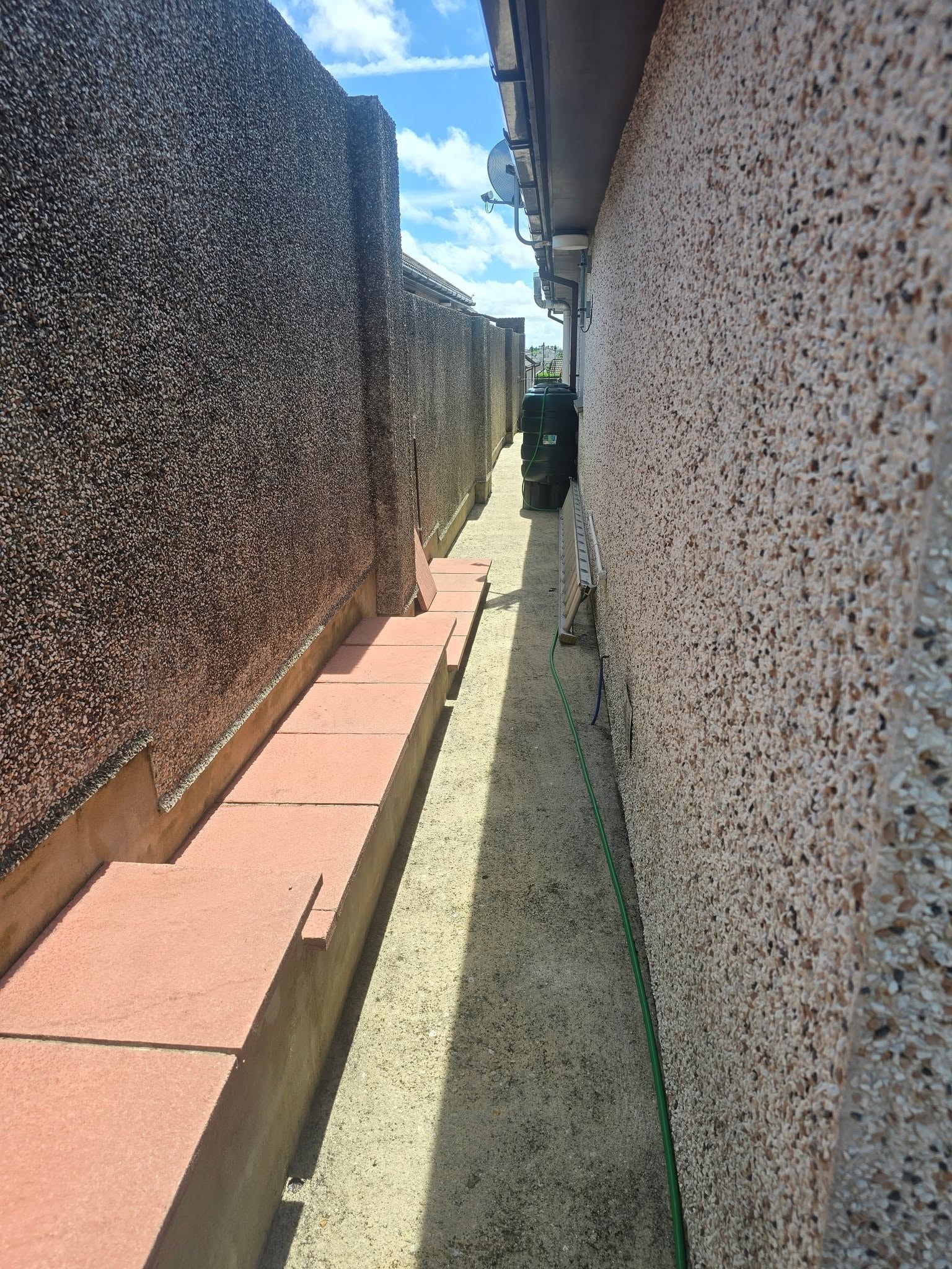 Clean bright patio after pressure washing